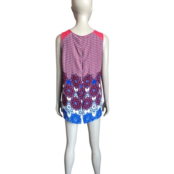 Pale Sky Red, Blue and White Patterned Tank Top - Picture 4 of 5